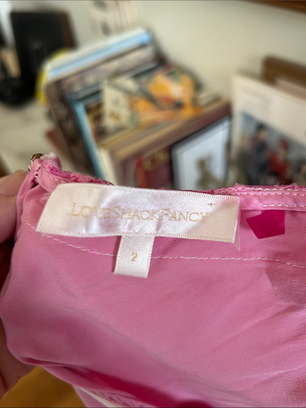 LoveShackFancy Pink Silk Halter Slip Dress